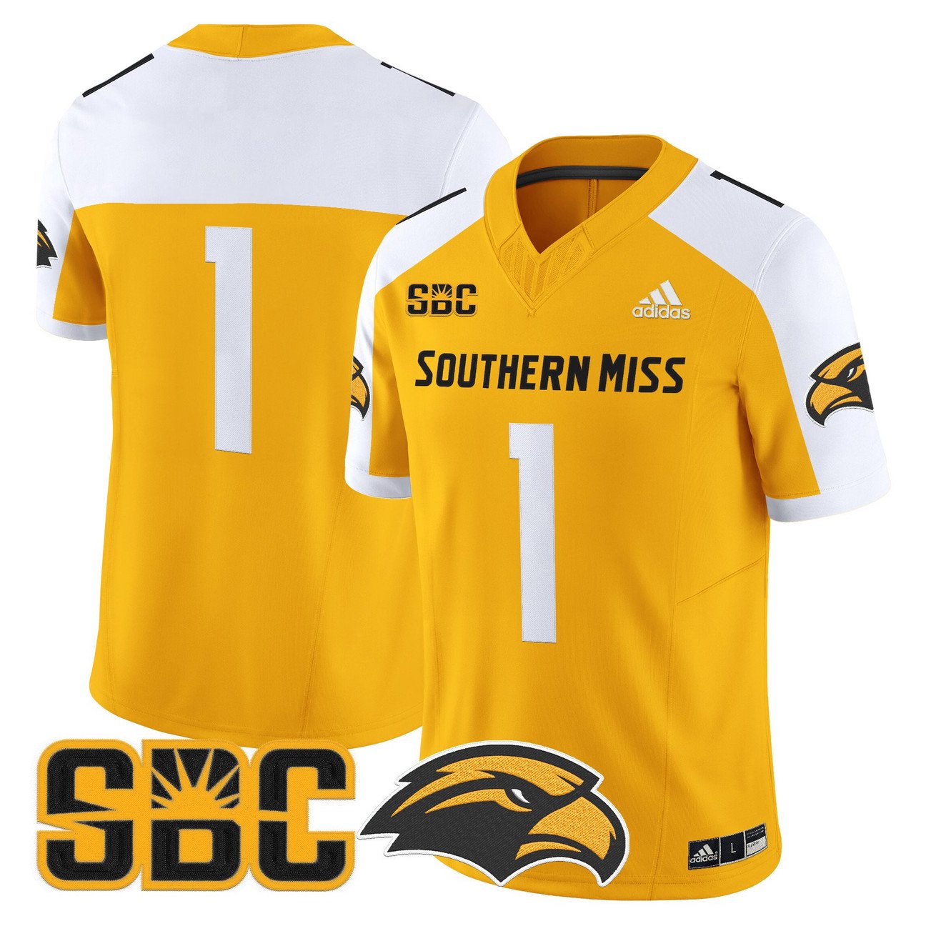 Team Jersey #1 Southern Miss Golden Eagles 2025 Vapor Limited Stitched