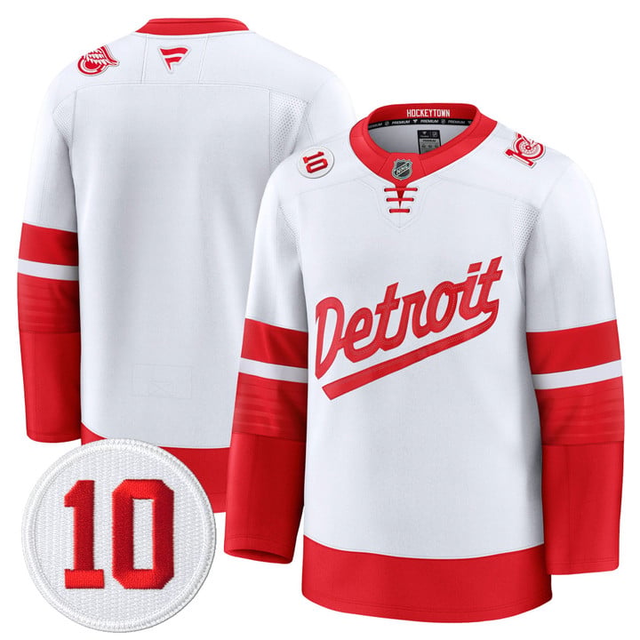 Team Jersey #25 Detroit Red Wings #10 Alex Delvecchio Honoring Stitched