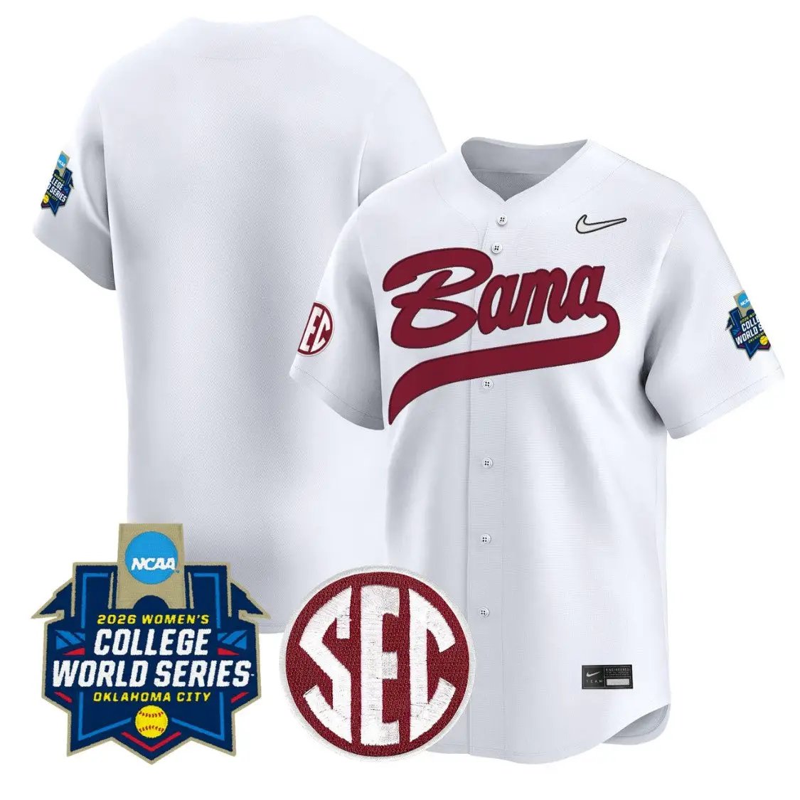 Team Jersey Blank  Alabama Softball 2026 World Series Stitched