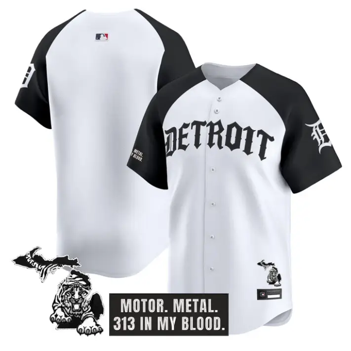 Team Jersey Blank Detroit Tigers Old English Edition Stitched
