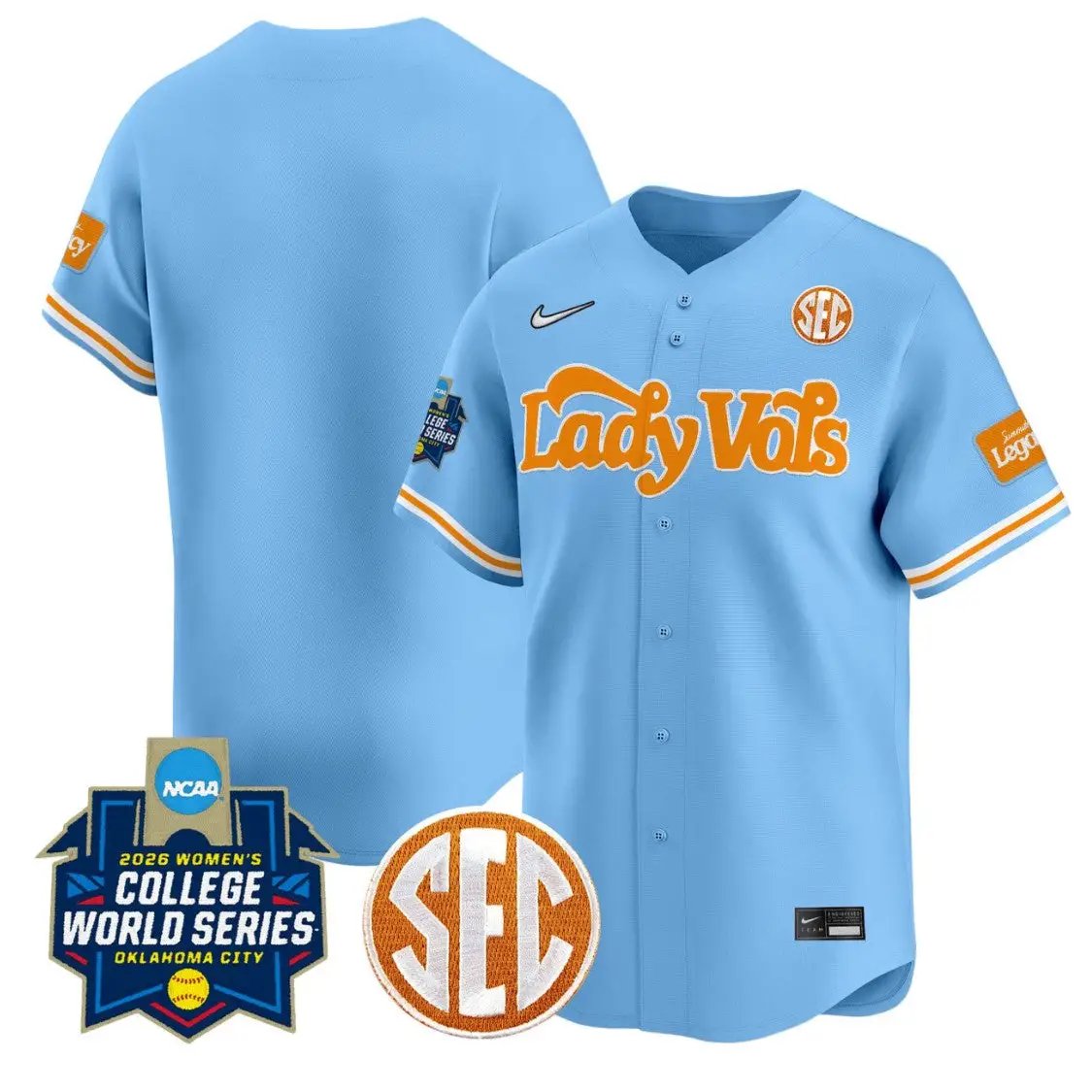 Team Jersey Blank Tennessee Vols Softball 2026 World Series Stitched
