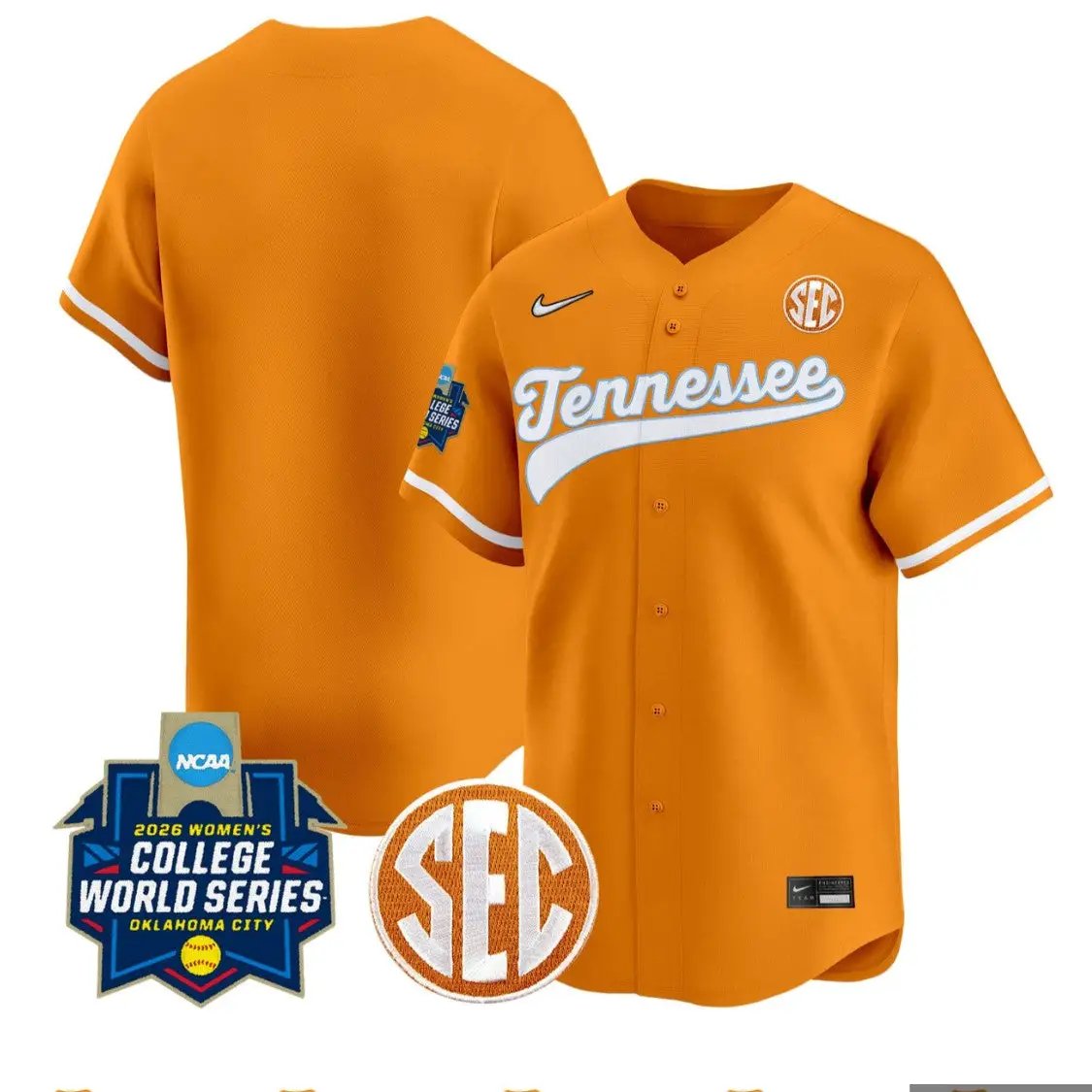 Team Jersey Blank Tennessee Vols Softball 2026 World Series Stitched