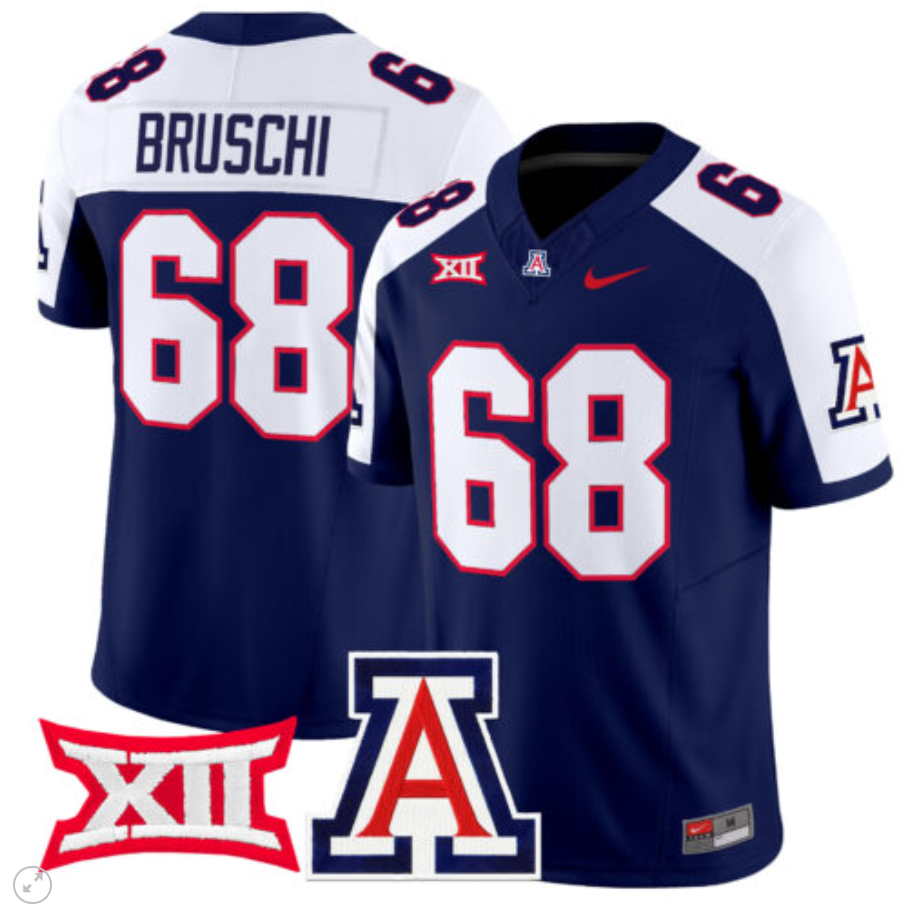 Tedy Bruschi Jersey #68 Arizona Wildcats Vapor Limited Football Navy Alternate