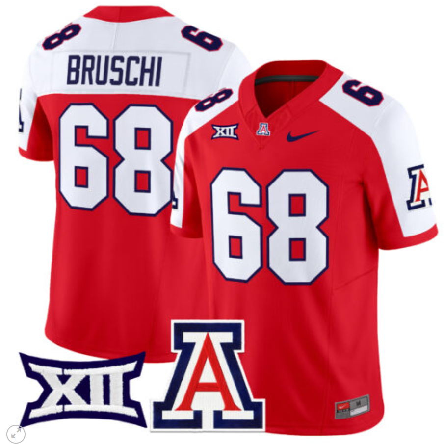 Tedy Bruschi Jersey #68 Arizona Wildcats Vapor Limited Football Red Alternate