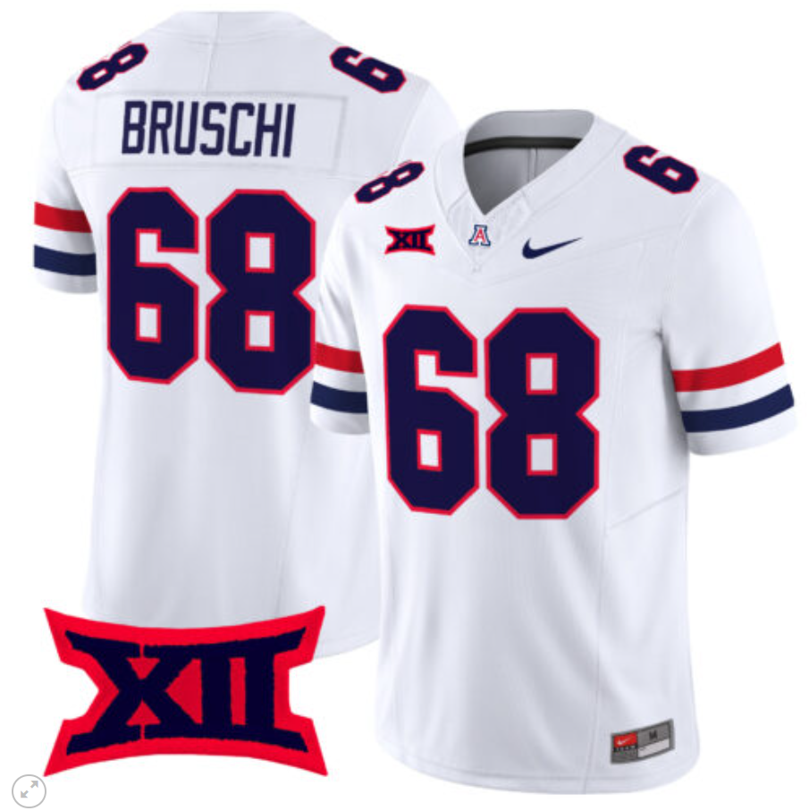 Tedy Bruschi Jersey #68 Arizona Wildcats Vapor Limited Football White