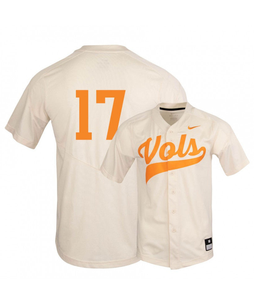 Tennessee Volunteers 17 Connor Pavolony Elite White Baseball Jersey