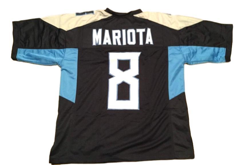 Marcus Mariota CUSTOM STITCHED Unsigned Football Blue Jersey