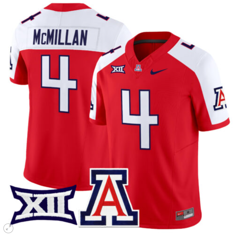 Tetairoa Mcmillan Jersey #4 Arizona Wildcats Vapor Limited Football Red Alternate
