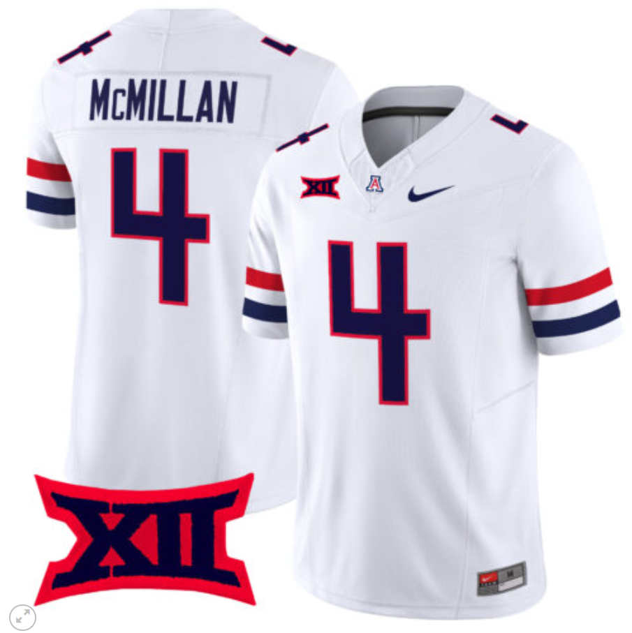 Tetairoa Mcmillan Jersey #4 Arizona Wildcats Vapor Limited Football White