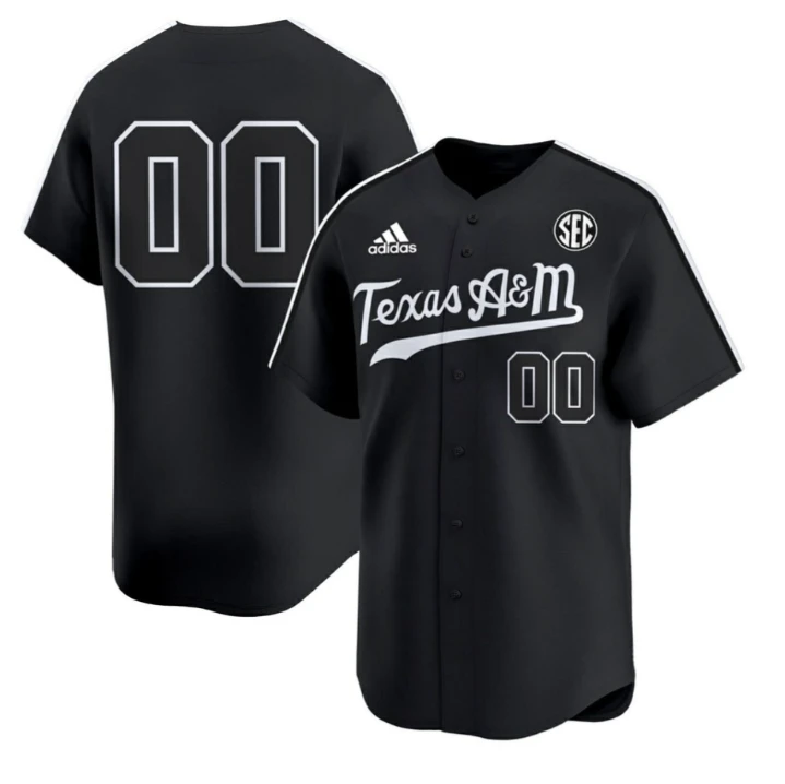 Texas A&M Black Custom Jersey - All Stitched