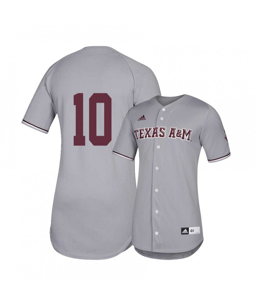 Texas A and M Aggies 10 Hunter Coleman Gray College Baseball Jersey