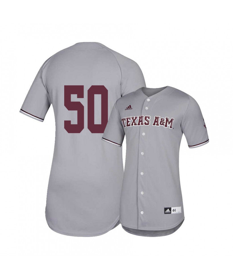 Texas A and M Aggies 50 Will Frizzell Gray College Baseball Jersey