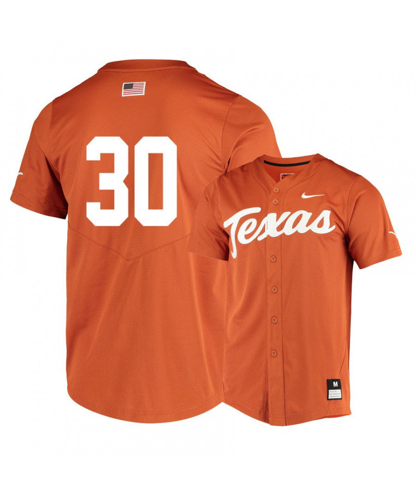 Texas Longhorns 30 Eric Kennedy Elite Orange College Baseball Jersey