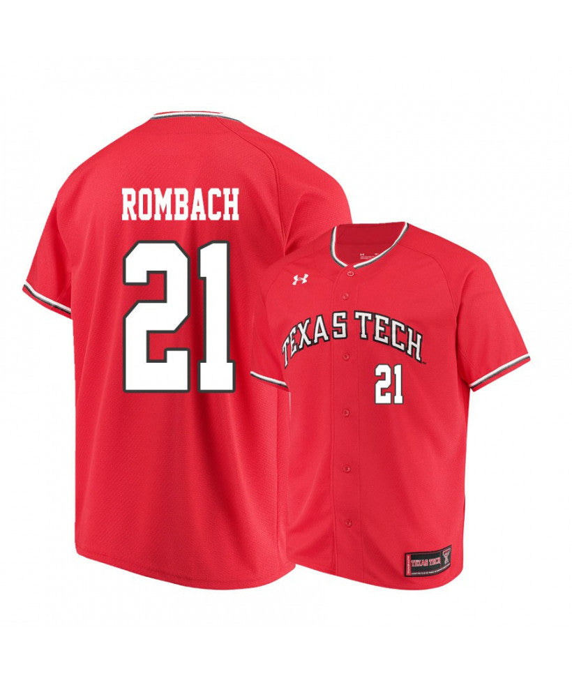 Texas Tech Red Raiders 21 Nate Rombach White College Baseball Jersey