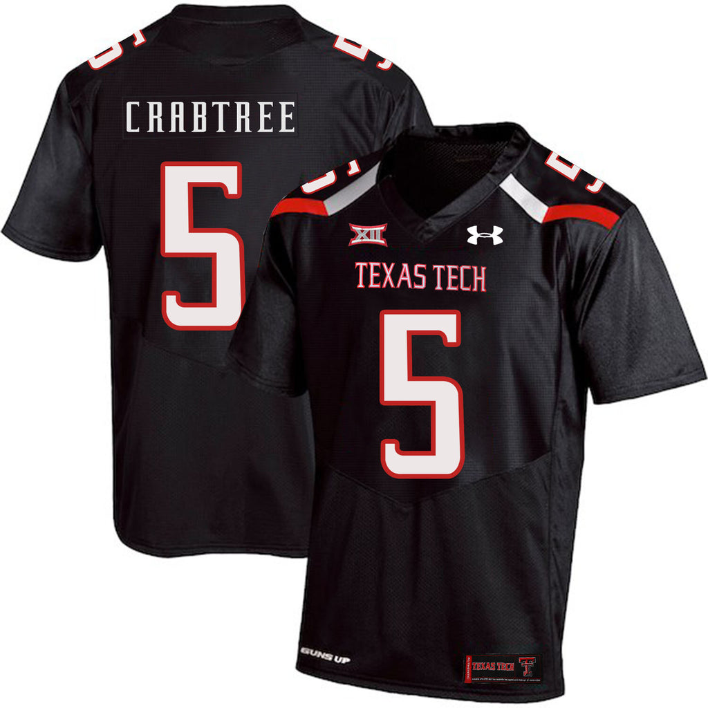 Texas Tech Red Raiders #5 Michael Crabtree NCAA College Football Jersey Black
