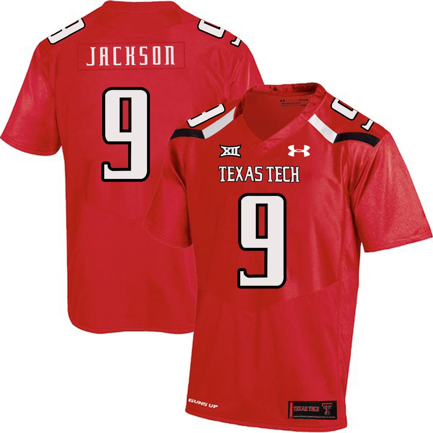 Texas Tech #9 Burning Jackson NCAA College Football Jersey Red
