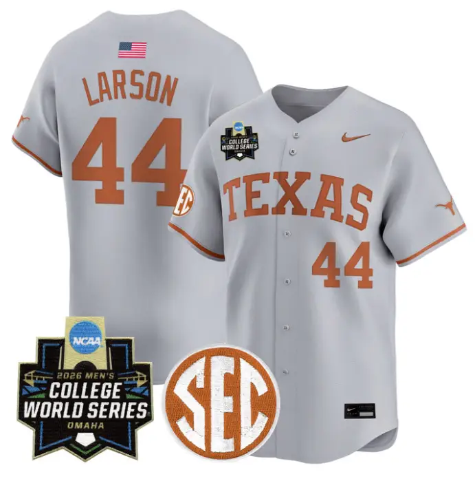 Texas Orange Jersey #44 Texas Longhorns 2026 World Series Stitched
