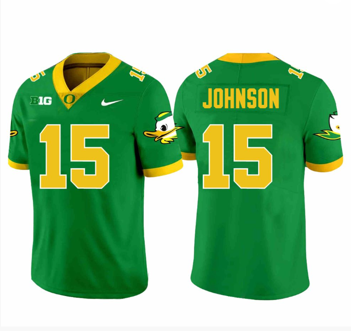 Tez Johnson Jersey #15 Oregon Ducks Football Green