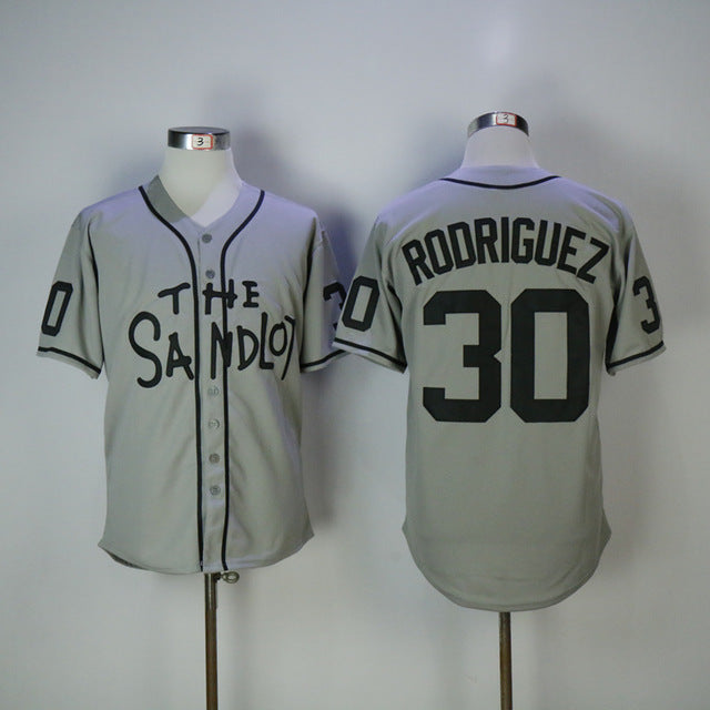 The Sandlot #30 Benny The Jet Rodriguez Movie Baseball Jersey Gray