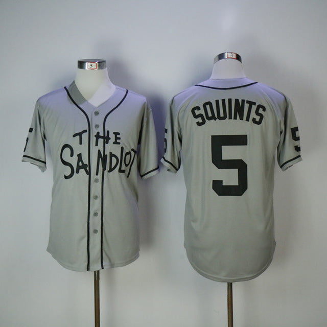 The Sandlot #5 Michael Squint Palledorous Movie Baseball Jersey Gray