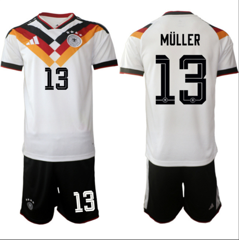 Thomas Müller Jersey #13 Germany Team 2025-26 White Home Soccer Suit