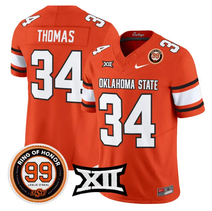 Thurman Thomas Jersey #34 Oklahoma State 2026 Leslie O'neal Stitched