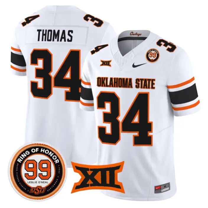 Thurman Thomas Jersey #34 Oklahoma State 2026 Leslie O'neal Stitched