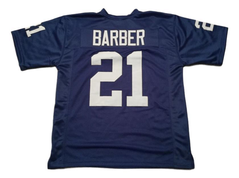 Tiki Barber CUSTOM STITCHED Unsigned Football Jersey Blue