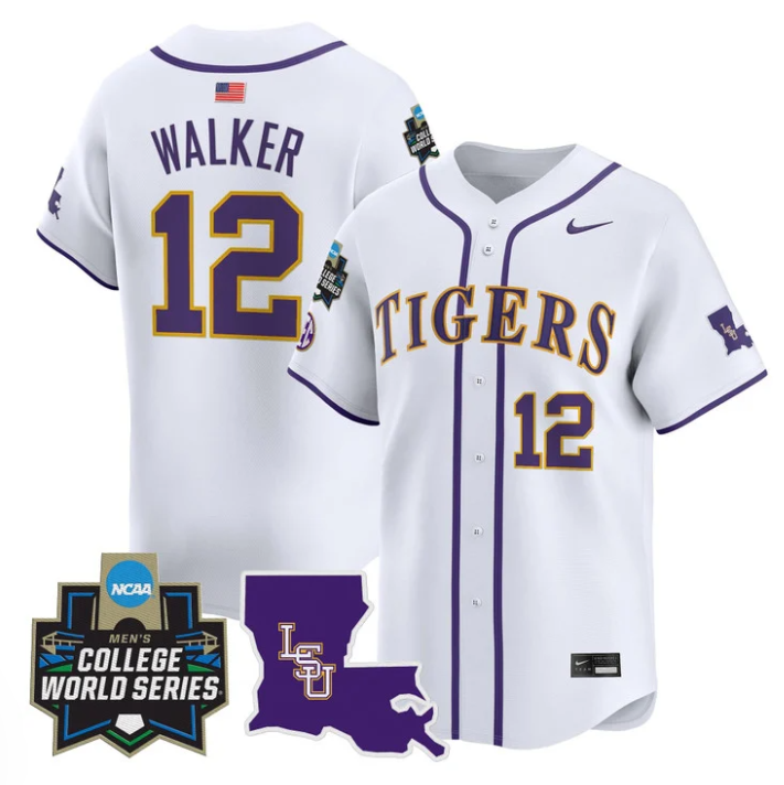 Todd Walker Jersey #12 LSU Tigers 2025 World Series Stitched White