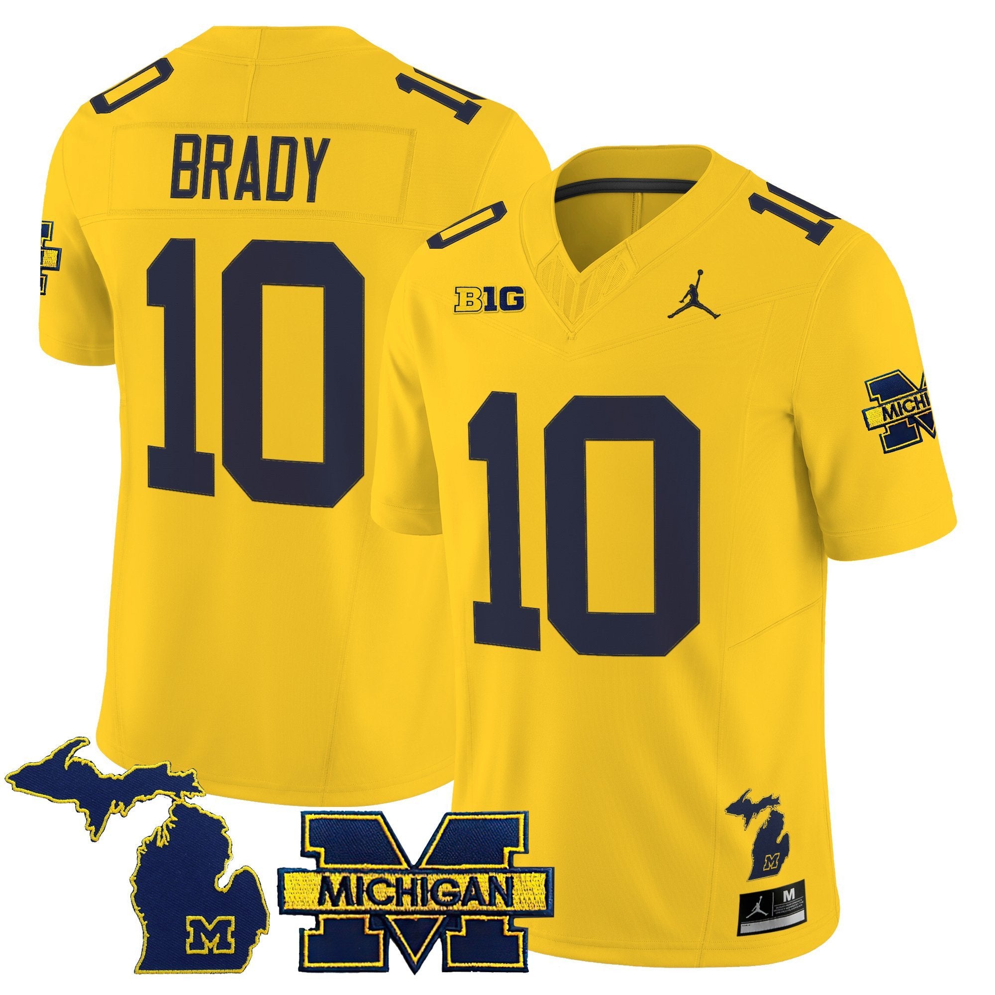 Tom Brady Jersey #10 Michigan Wolverines 2025 Vapor Stitched Maize