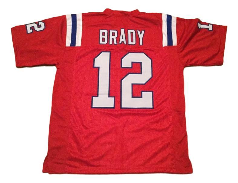 Tom Brady CUSTOM STITCHED Unsigned Football Jersey Red