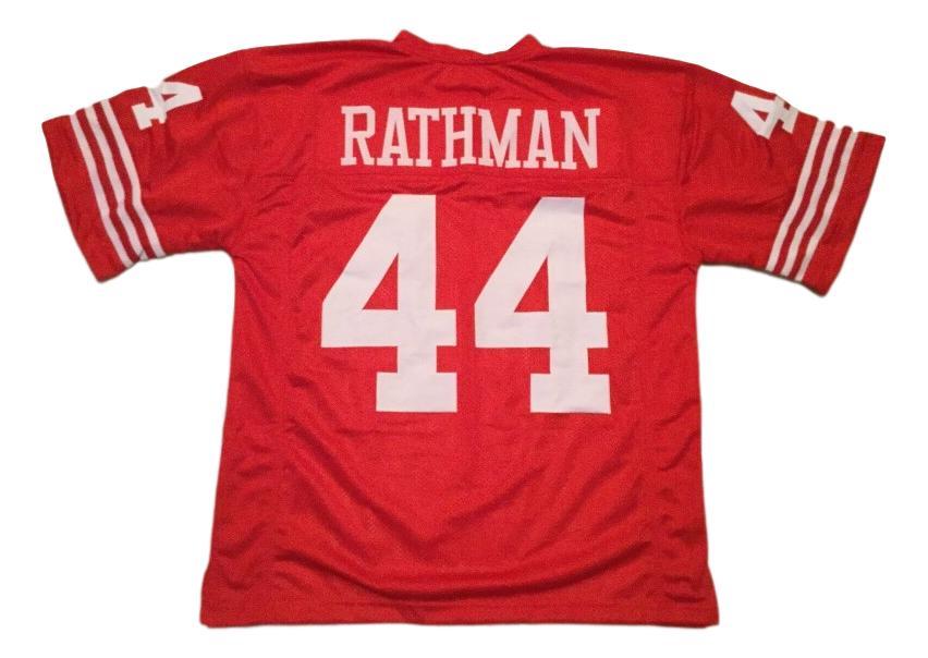 Tom Rathman CUSTOM STITCHED Unsigned Football Jersey Red