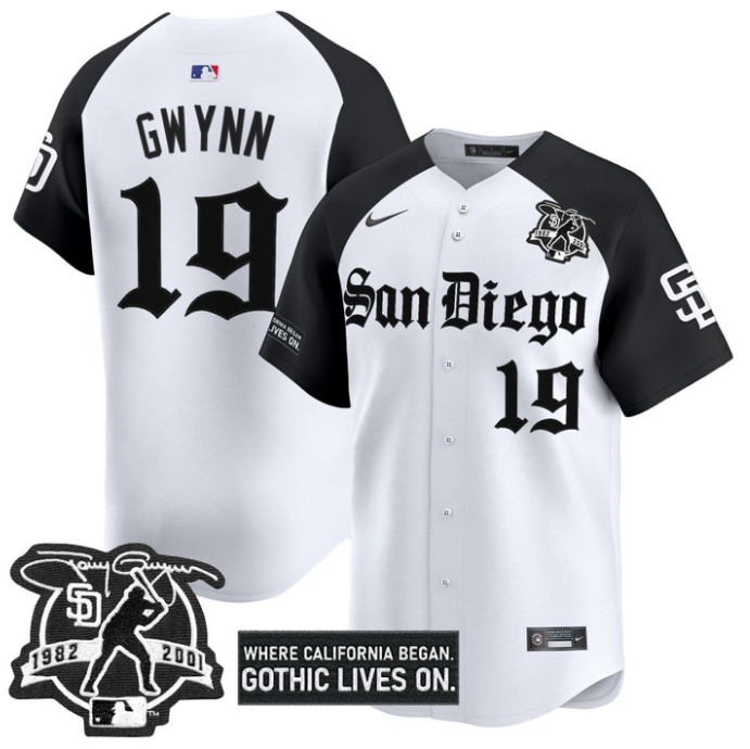 Tony Gwynn Jersey #19 San Diego Padres Gothic Edition Vapor Limited Stitched Alternate