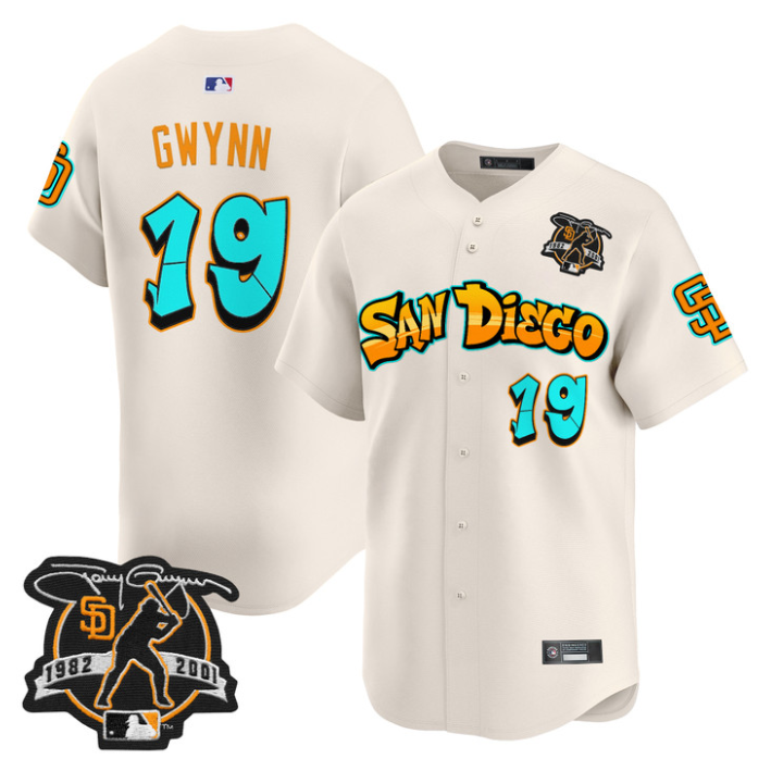Tony Gwynn Jersey #19 San Diego Padres Graffiti Barrio Edition Stitched Cream