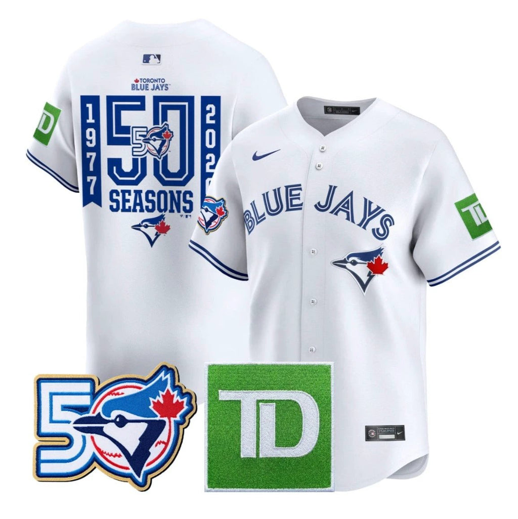 Toronto Blue Jays White Jersey - All Stitched