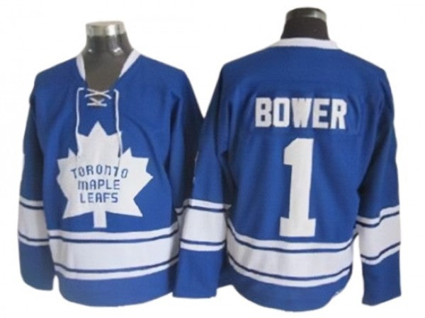 Toronto Maple Leafs #1 Johnny Bower 1967 Vintage CCM Jersey - Blue