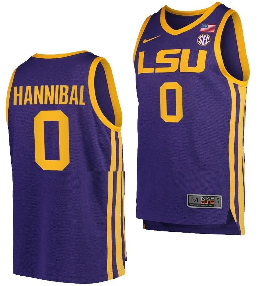 Trae Hannibal Jersey LSU Tigers College Basketball Purple #0