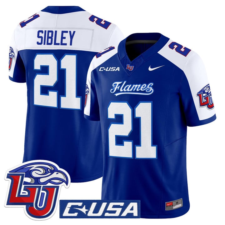 Treon Sibley Jersey #21 Liberty Flames 2025 Vapor Limited Stitched Navy Alter