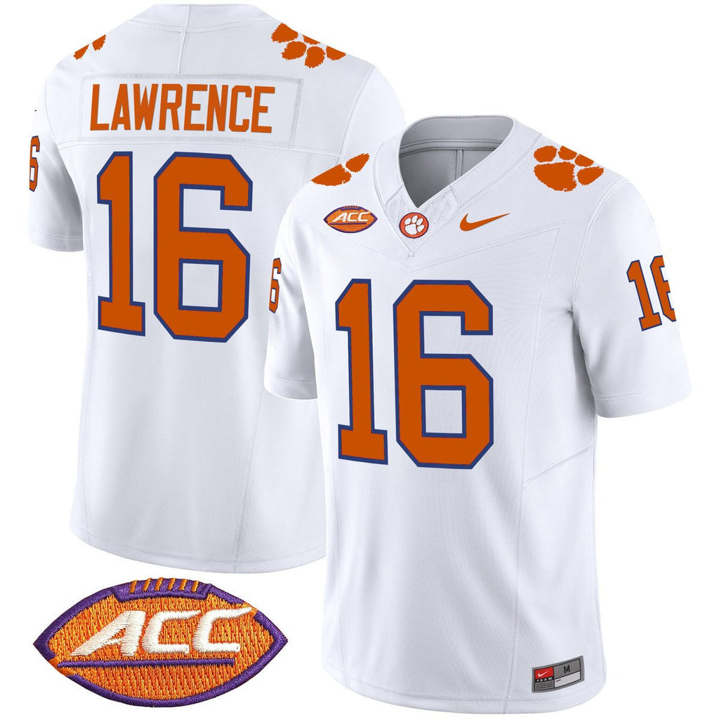Trevor Lawrence Jersey #16 Clemson Tigers 2025 Vapor Limited Stitched White