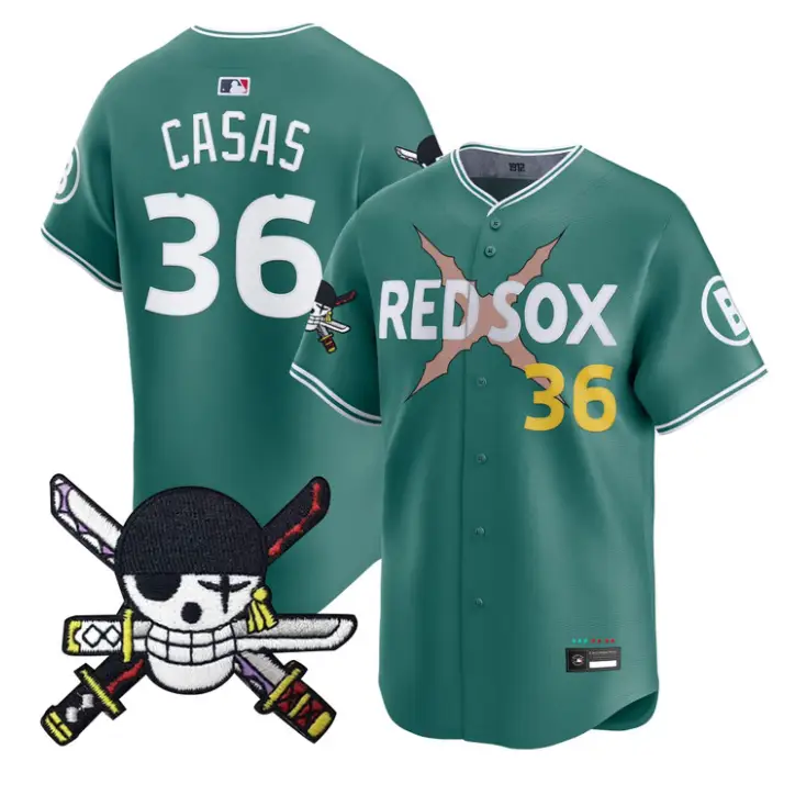 Triston Casas Jersey #36 Boston Red Sox One Piece Zoro Patch Stitched