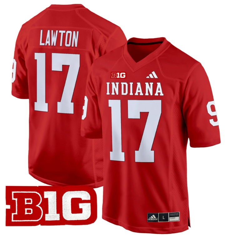 Ty Son Lawton Jersey #17 Indiana Hoosiers 2024 Game V2 Football Crimson