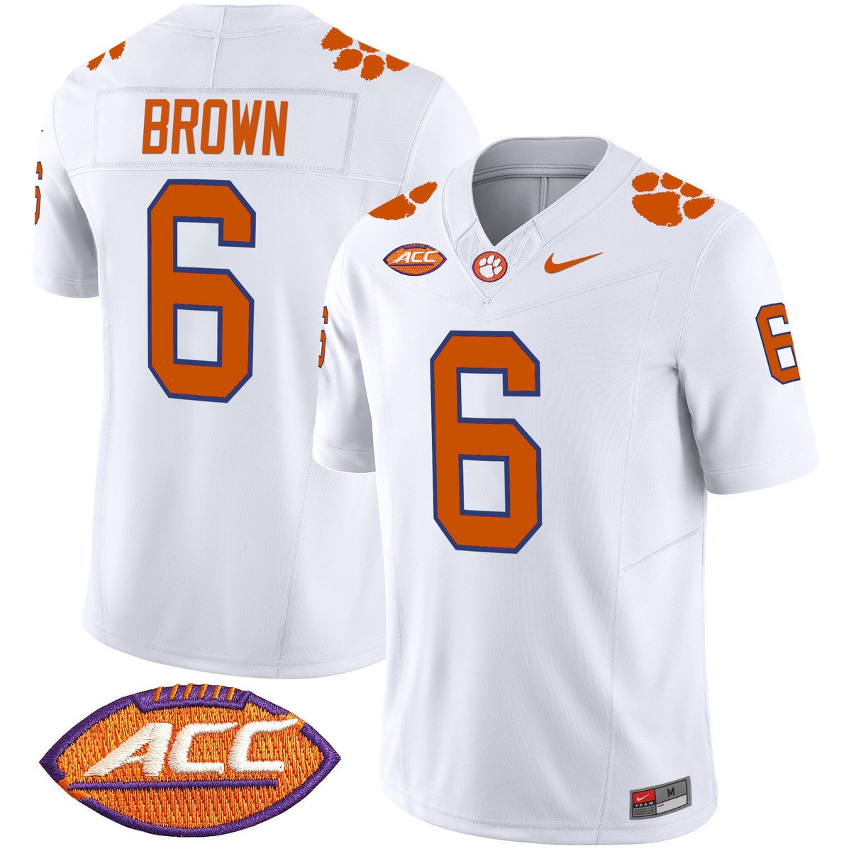 Tyler Brown Jersey #6 Clemson Tigers 2025 Vapor Limited Stitched White