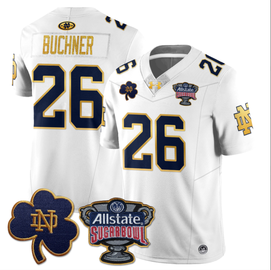 Tyler Buchner Jersey #26 Notre Dame Fighting Irish Allstate Sugar Bowl White