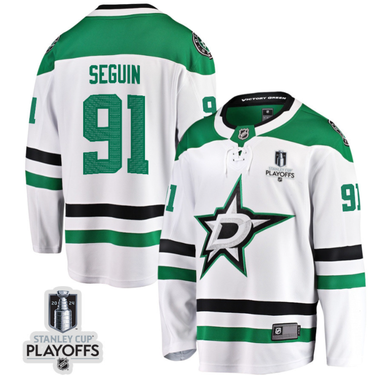 Tyler Seguin 91 Dallas Stars 2024 NHL Playoffs Patch Away Breakaway Jersey - Men