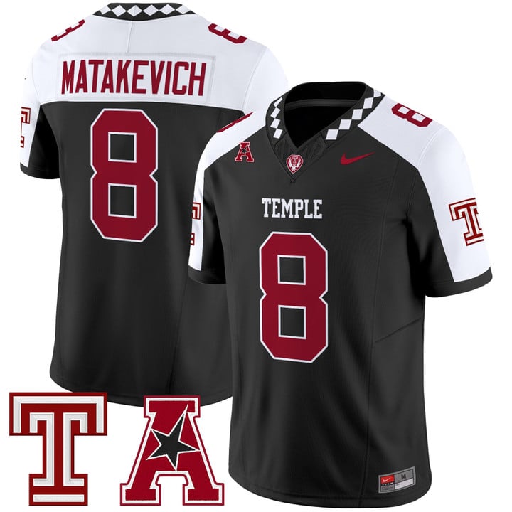 Tyler Matakevich Jersey #8 Temple Owls 2025 Vapor Limited Stitched