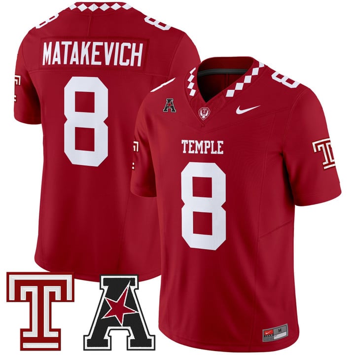 Tyler Matakevich Jersey #8 Temple Owls 2025 Vapor Limited Stitched