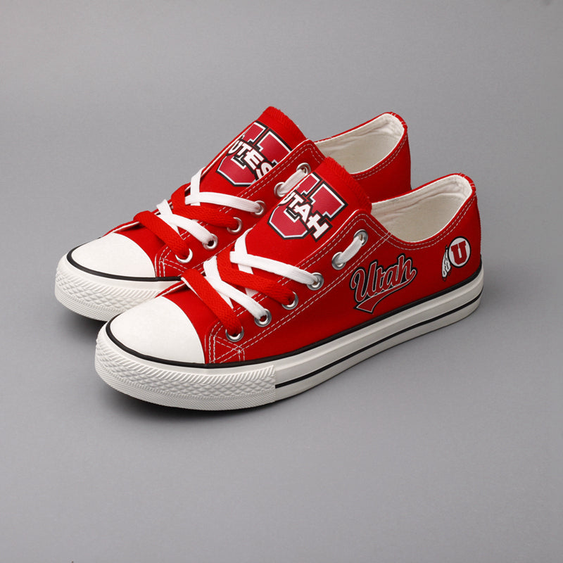 Utah Utes Limited Print NCAA College Students Low Top Canvas Shoes Sport Sneakers