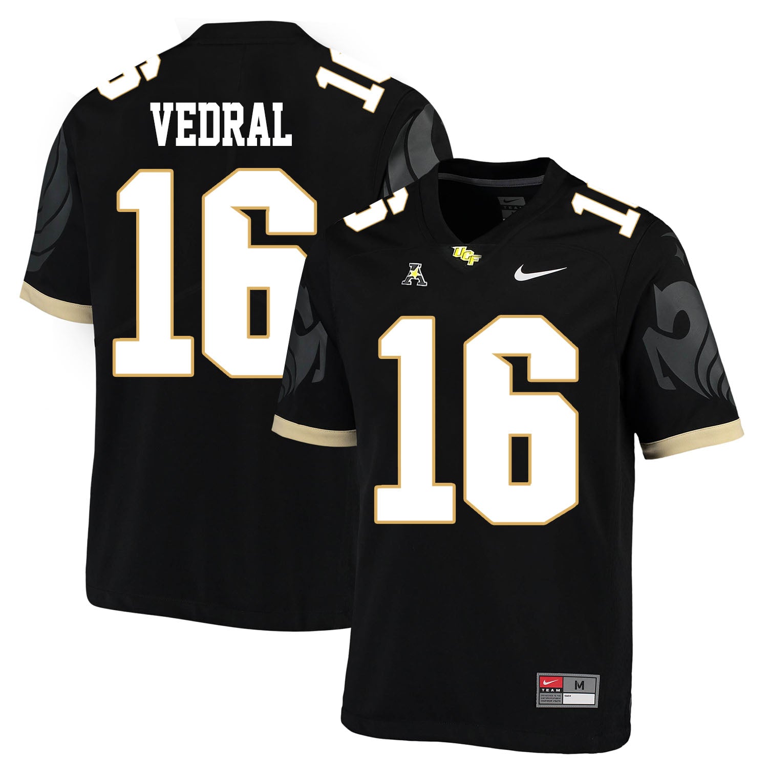 UCF Knights #16 Noah Vedral NCAA College Football Jersey Black
