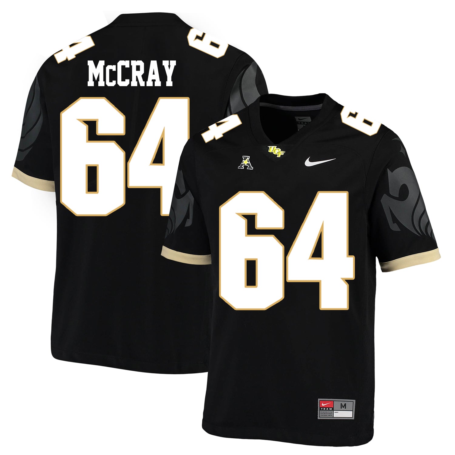 UCF Knights #64 Justin McCray NCAA College Football Jersey Black