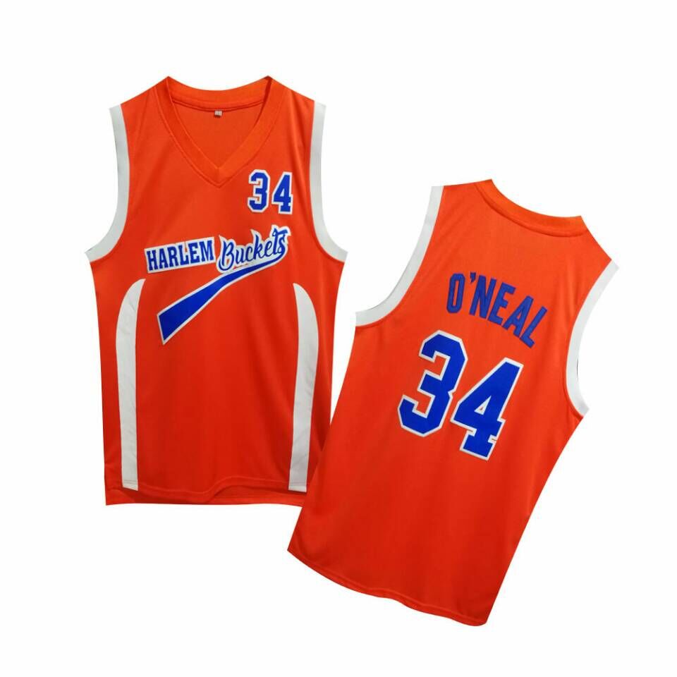 Uncle Drew #34 Harlem Buckets Shaquille O'Neal Basketball Jersey Red